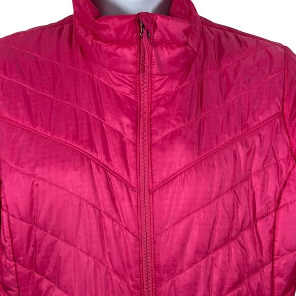 Columbia Omni-Heat Pink Chevron Puffer Jacket XL Women’s Winter Coat - Picture 3 of 10